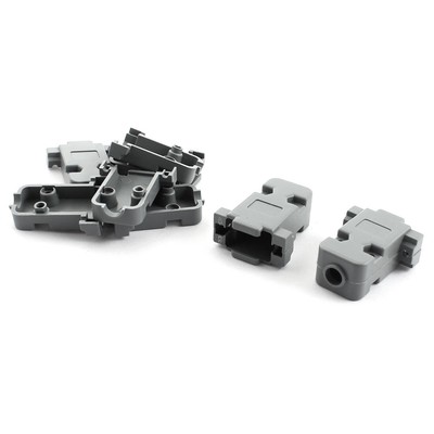 5 Pcs Gray Plastic Hood Cover Cap for 9Pin D-SUB DB9 Connector