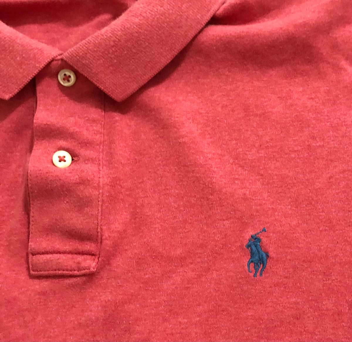 ★値下げ★POLO RALPH LAUREN Polo Ralph Lauren Mens Size Large Light Red with Blue Pony