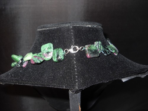Natural Ruby Zoisite 20" Necklace Sterling Silver Healing Semi-Precious #271 - Picture 6 of 6