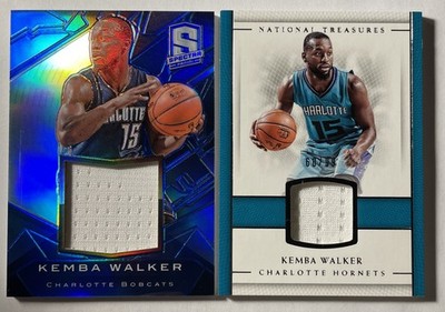 2013-14 Spectra KEMBA WALKER Gu Blue 08/25 + 2016-17 National Treasures Gu /99