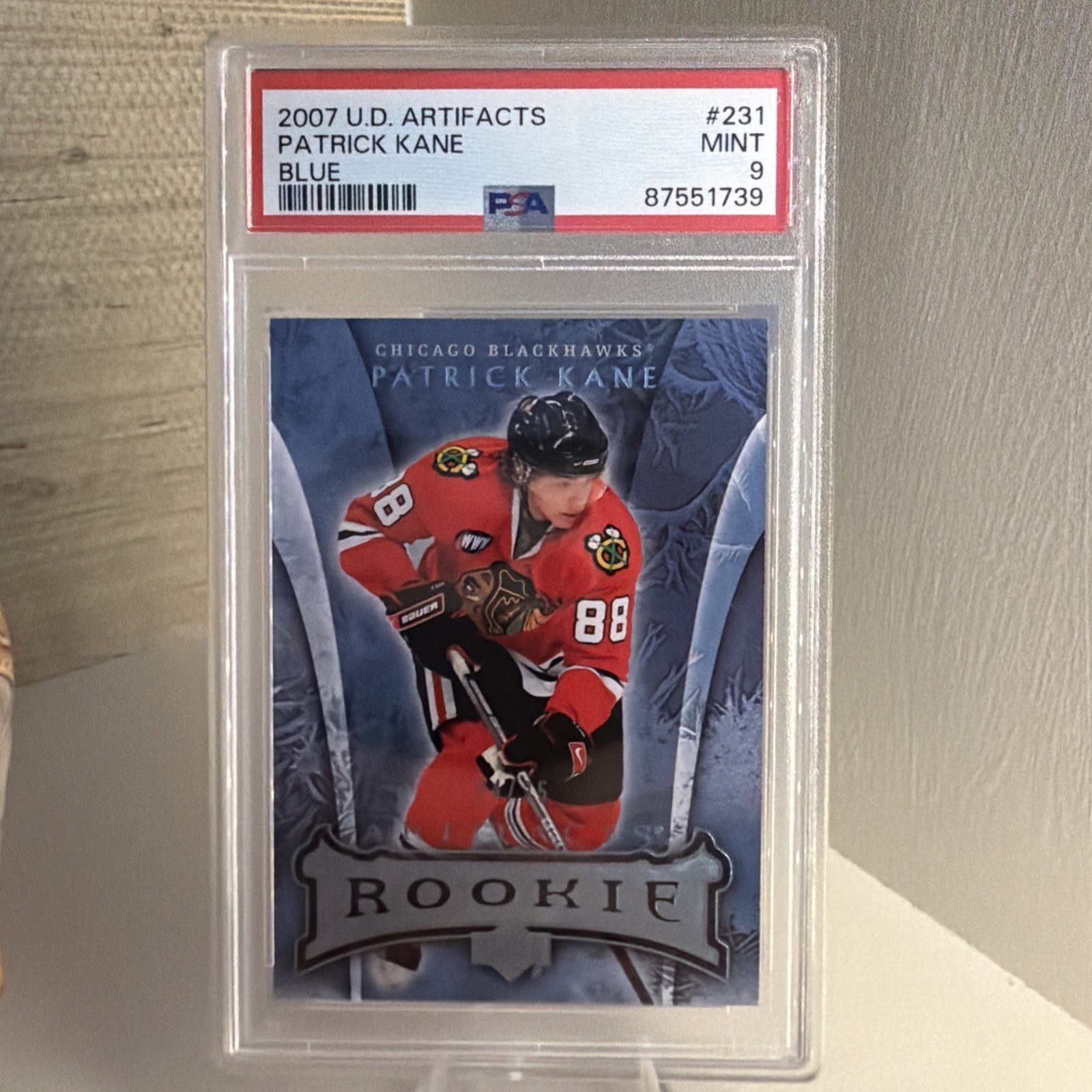 Patrick Kane 2007-08 UD Artifacts Blue /25 Rookie RC PSA 9 MINT