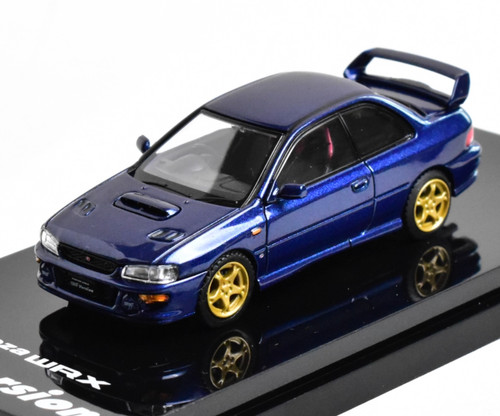 HobbyJapan 1:64 Dark Blue Impreza GC8 WRX STI Sports Model Diecast Metal Car - Picture 1 of 2
