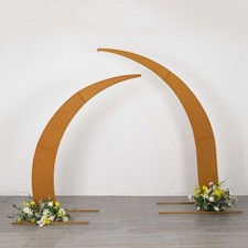 2 GOLD Fitted Spandex Half Crescent Moon Arch BACKDROP STAND Events Wedding