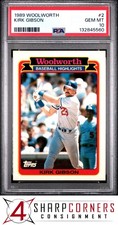 1989 WOOLWORTH #2 KIRK GIBSON DODGERS PSA 10