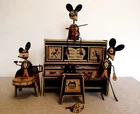 MARX LITHO WINDUP MERRYMAKERS MOUSE BAND TIN TOY 1930's-WORKS