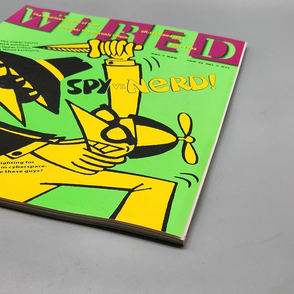 Vintage Wired Magazine June 1994 Spy vs Nerd Issue Tech History EFF NSA Comic Ar Foto 3 de 4
