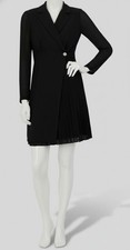 Vince Camuto Women's Black Signature Lined Stretch Pleated Chiffon Dress Size 10