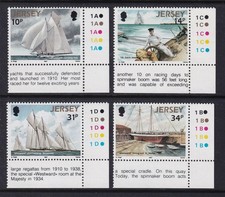 JERSEY 1987 QEII Westward the Racing Schooner set of 4 SG 425-428 MNH/**