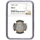 1875 Seated Liberty Quarter NGC MS61