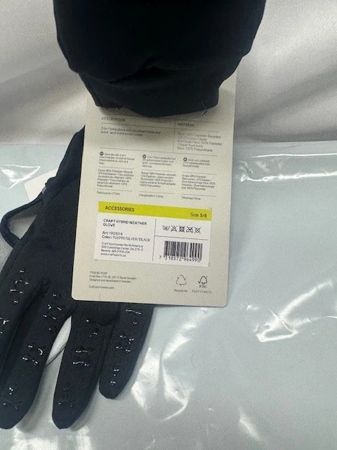 Guantes de ciclismo artesanal dedo completo-plateados/negros-talla pequeña Foto 4 de 4