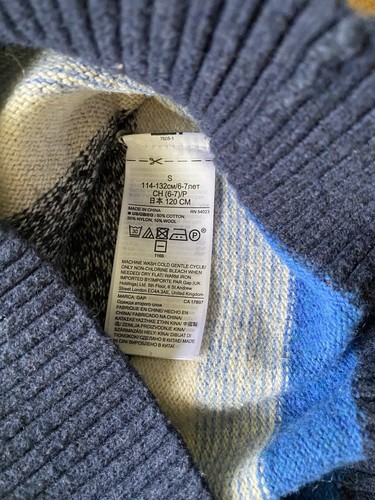 GAP Kids Boy's Knit Sweater (6-7) & Crazy 8's Sweater (5-6) Unisex EUC Fall - Picture 11 of 13