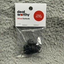 Lot of 50 - Deal Worthy Wired Earbuds Black 3.5mm Aux Plug In-Ear Headphones New