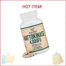 Nattokinase Supplement 4,000 FU Servings, 120 Capsules (Derived from Japanese Na