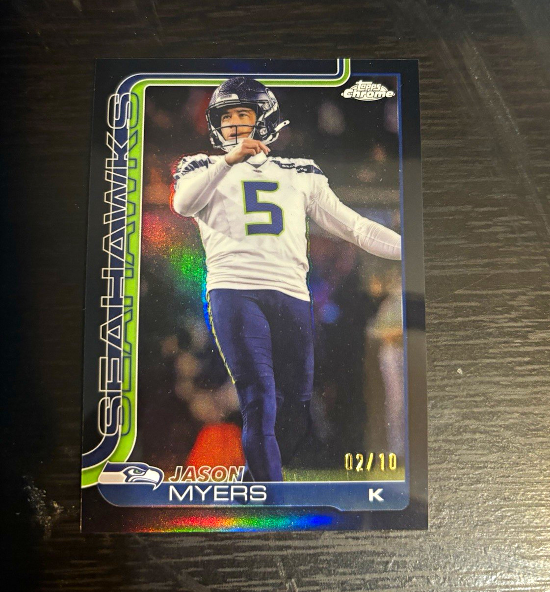 Topps Chrome 2024 Jason Myers Greenhawk /10 #280 Seattle Seahawks