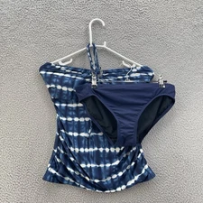 Michael Kors Swim Tankini Set Women Large Blue Vacation Beach Sexy Comfort