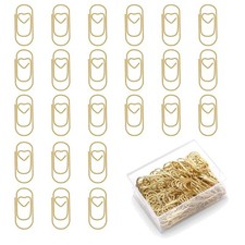 Goldene Büroklammern mit Herzform, 130 Stück, Bürozubehör, Organizer