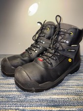 Uk8 Jalas Black Lace-Up Safety Work Boots