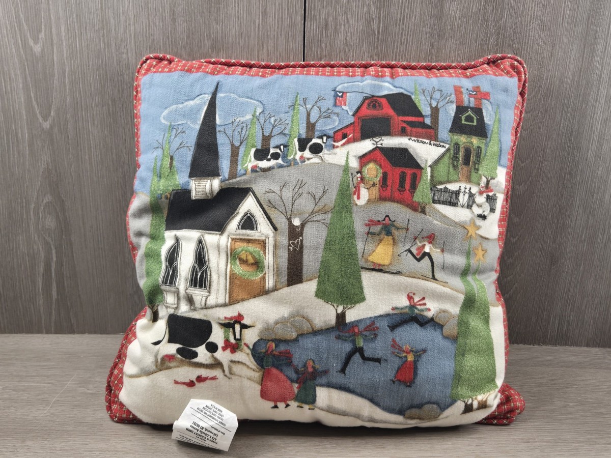 Wilson Wilson Americana Folk Art Christmas Winter Plaid Throw