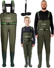 DaddyGoFish Chest Waders for Kids and Adults, Fishing Hunting Green 