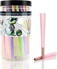 100 PACK Colorful Cones Rolling Paper King Size 109mm Pre Rolled  W Filter Tips