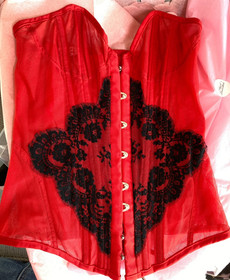 Agent Provocateur KATE red lace corset M L vintage basque bustier