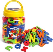 Magnetic Letters Numbers 78 Pcs Alphabet ABC 123 Fridge Magnets Color