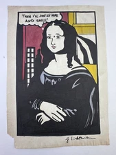 Roy Lichtenstein COA Art Painting Original Drawing Vintage Paper Signed