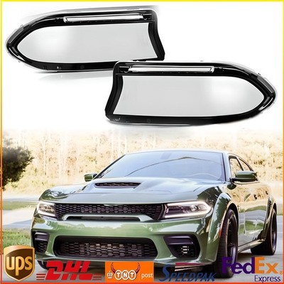 NEW LH&RH Front Headlight Head Lamp Lens Cover Shell For Dodge Charger 2015-2022