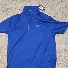 Under Armour Tech Polo Blue XL Loose Fit Men's Short Sleeve 1290140