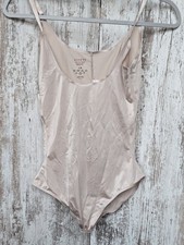Assets Red Hot Label By Spanx Bodysuit Women's Large Beige Shapewear One Piece