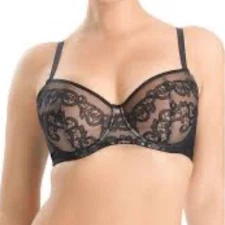 Natori 34DD Black Mesh & Lace Unlined Underwire True Decadence Full Figure Bra