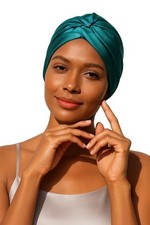 100 Mulberry Silk Bonnet for Sleeping Women, 22 One Size, Peacock Blue-za