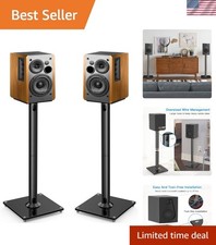 Metal Universal Speaker Stands for Up to 22LB, Glossy Finish - 27.56" Height