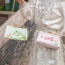 Sac Bandoulière Brodé Vintage Chinois Fleurie Hanfu Multicolore Neuf