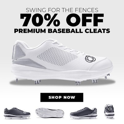 Athalonz Performance Baseball Metal Cleats White Mens 9.5 +get 9% More Power NIB