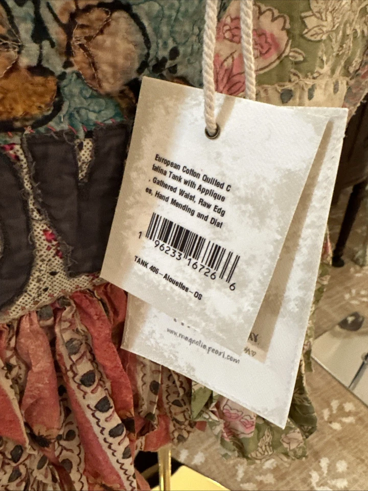 Camiseta sin mangas Catalina acolchada de algodón europeo Magnolia Pearl 406 Alouettes OS NUEVA CON ETIQUETAS Foto 3 de 4