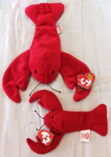 TY Beanie Baby - PINCHERS the Lobster - PVC Pellets 1993 - with Teenie McDonalds