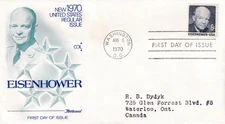 STAMP US SCOTT 1401 "Eisenhower" 6 CENT 1970 FDC - C