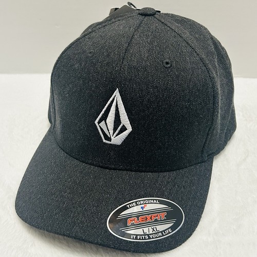 Volcom Full Stone Heather Stretch Flex Hat Cap L/XL Gray Sports Outdoors