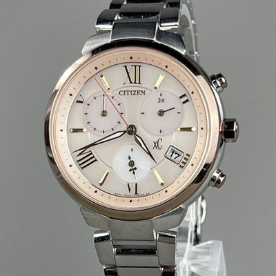 CTIZEN xC Radio Solar Chronograph Ladies Watch 34mm Pink Dial H504 GN-4W