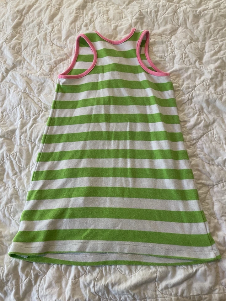 Vestido Y2K Hartstrings Fresa Rayas Niñas Talla 6 Rosa Verde Blanco Rayas Foto 2 de 3