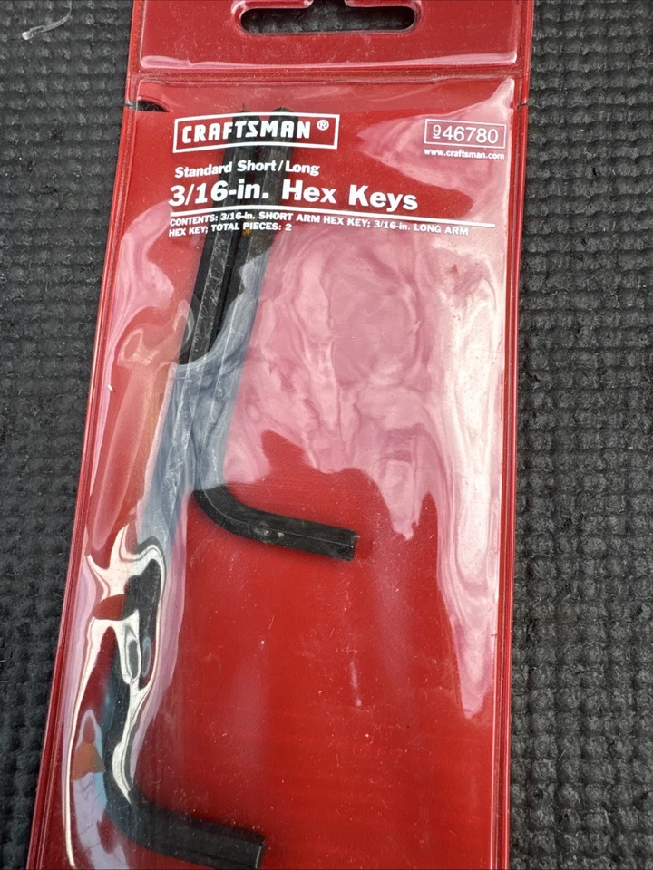 Sears Craftsman USA Nos 3/16” Short & Long Hex Key Set 46780 SAE - Image 3 of 4