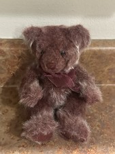 Russ Berrie BOYSENBERRY Teddy Bear 9 Plush Stuffed Animal Burgundy Plush Bow