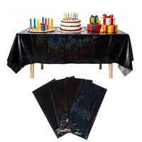 Tischdecke Schwarz Glitzer 137 X 274 Cm, 4 StüCk, Halloween Deko TischwäSche