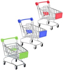 3 Pcs Mini Shopping Cart, Colorful Metal Shopping Cart Toy Mini Shopping Hand...