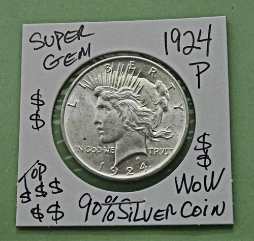 1924 P Peace Silver Dollar CHOICE GEM Brilliant Ultra Rare BU Grade Silver Coin