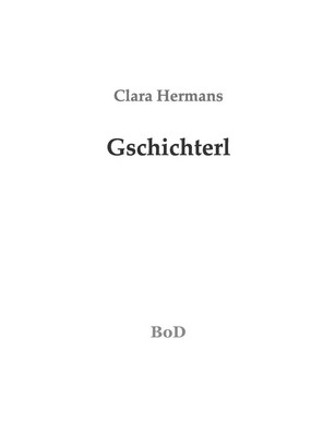 Gschichterl by Clara Hermans (German) Paperback Book