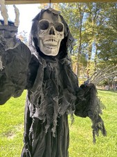 Ashland Hanging Reaper Halloween Decoration w/ Posable arms 7 ft long NWT
