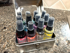 Tim Holtz Distress Oxide Sprays  Storage Case. Only 4 Out of 12 Sprays Used.