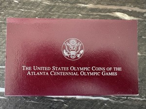 1995-D Olympic Gymnastics Silver Dollar UNC Coin Atlanta Centennial OGP/COA